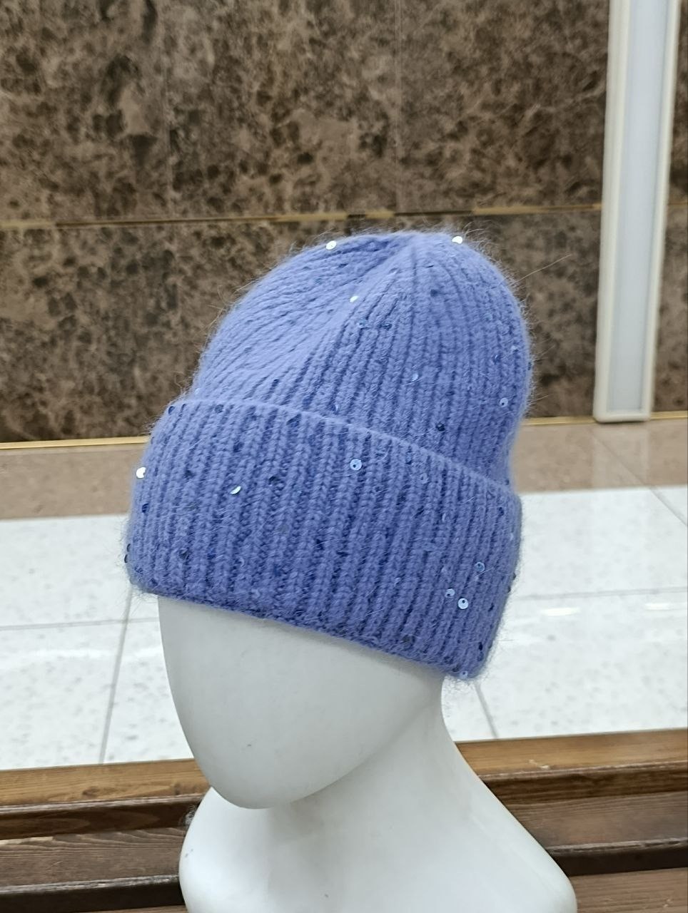 шапка с бусинами из ангоры вязаная женская шапка серая,вязаная шапка,женская вязаная шапка,шапка вязаная из ангоры,шапка вязаная ангора