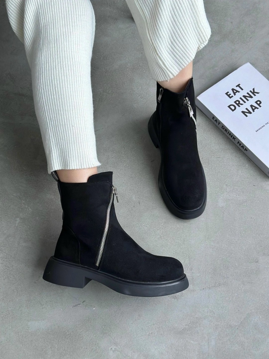 ,юничел замшевые зимние ботинки,ботинки женские,полусапоги,женская