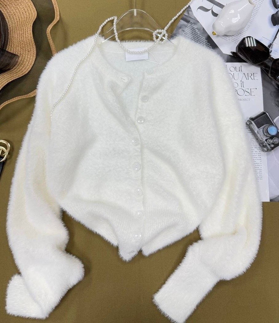 кардиган с круглым вырезом,женский вязаный кардиган,свитер в корейском стиле,кардиган на пуговицах,женский кардиган