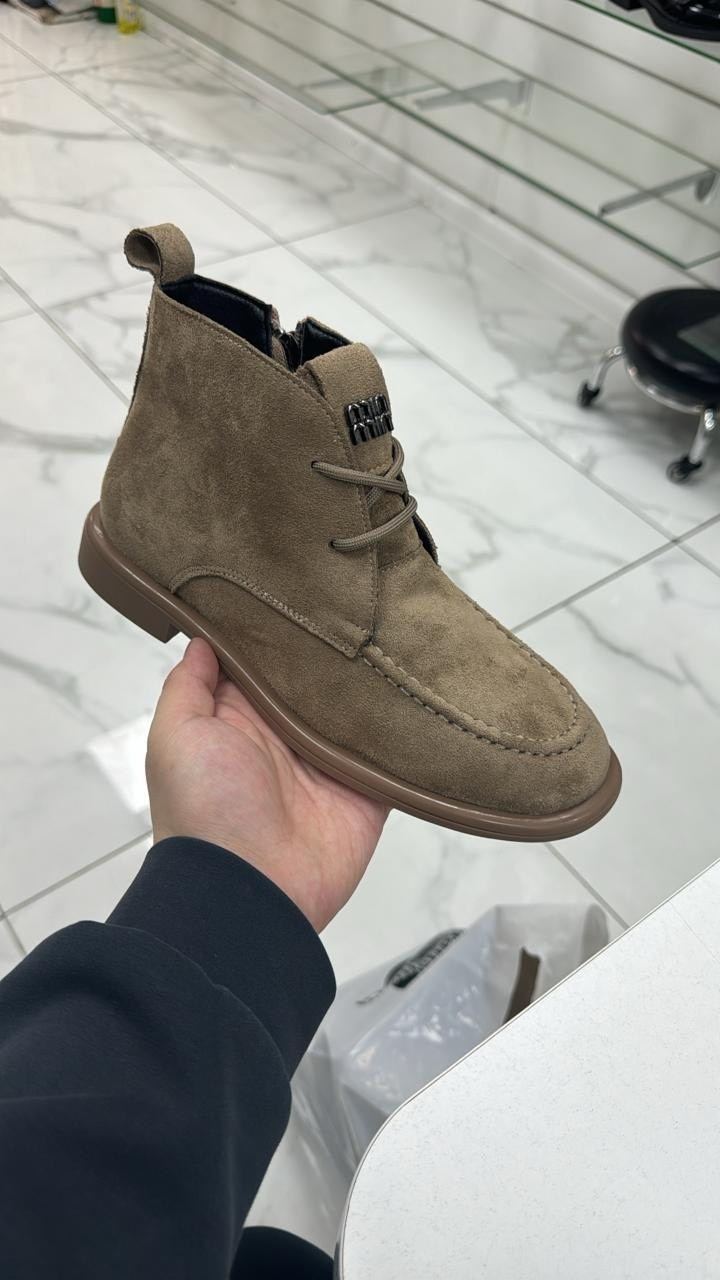 замшевые ботинки,,мужские ботинки,мужская ,замшевые ботинки prada