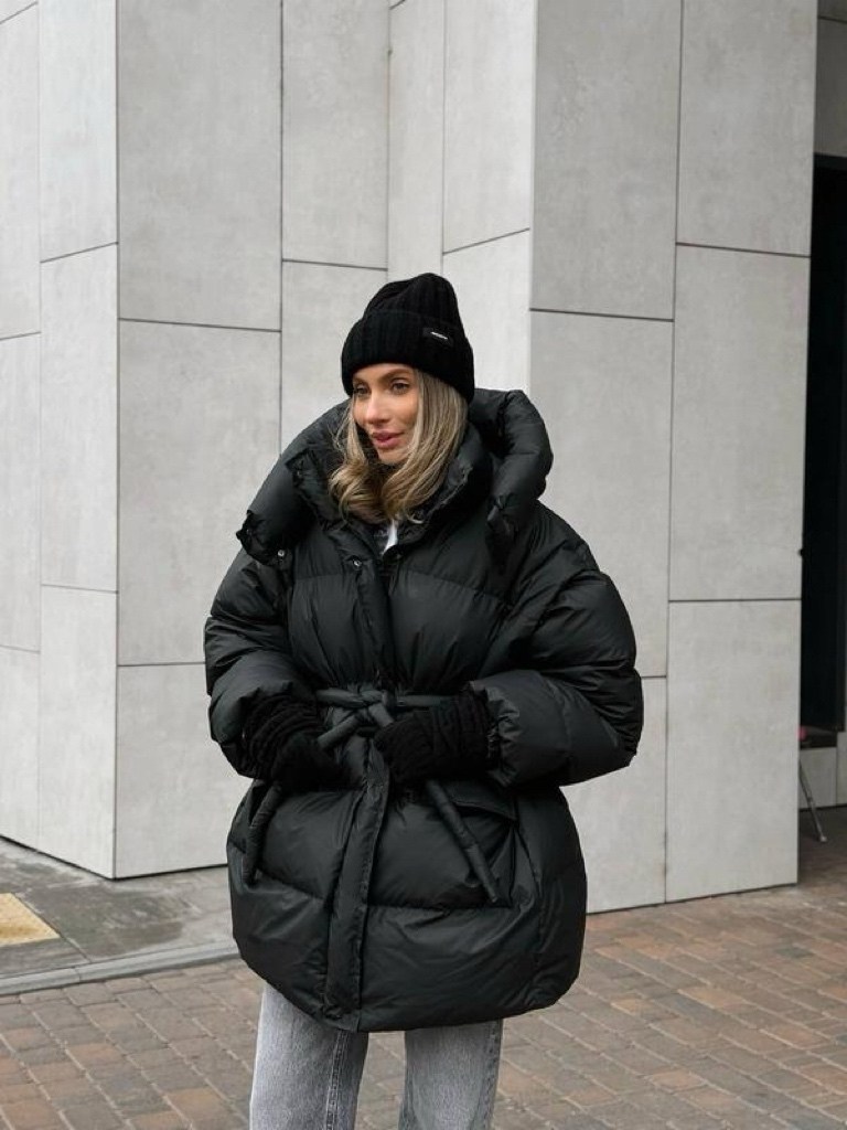куртка оверсайз,пуховик,куртка пуховик,зимняя куртка,пуховик с поясом