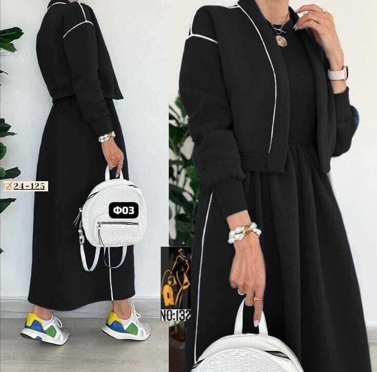 костюмы с платьем,костюм с юбкой,платье на флисе,костюм двойка женская