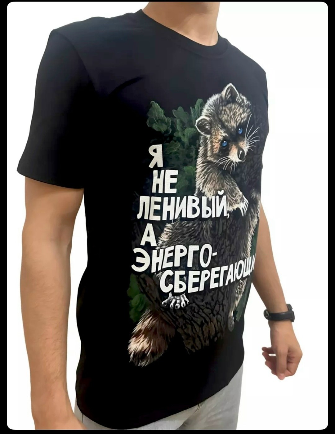 футболка енот,футболка мужская енот,футболка лентяй,футболке,у нас режим обожремся и лежим футболка