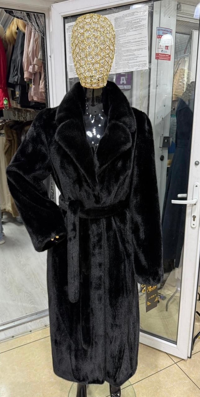 шуба,норковая шуба,шуба искусственная экошуба без капюшона с поясом,шуба искусственная под норку,шуба модель халат норка