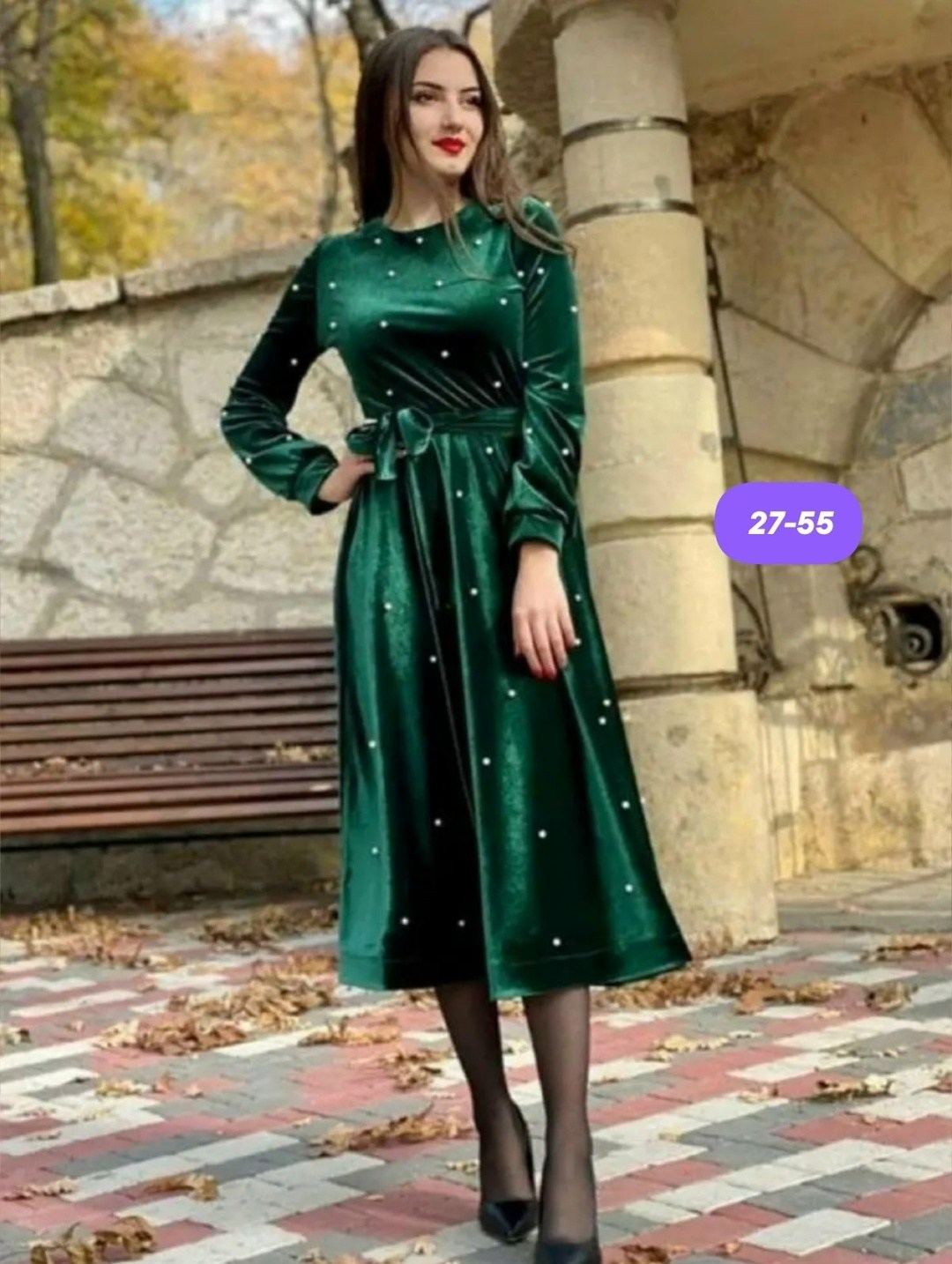 бархатное платье,женское бархатное платье средней длины зеленое в горошек,женское бархатное платье,платье велюр,платья из бархата