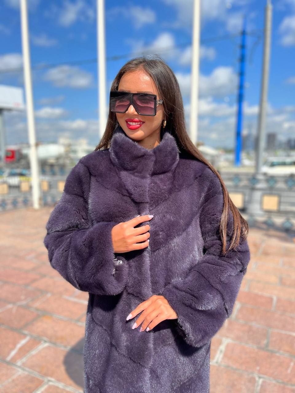 шуба норковая лавандового цвета,шубы норковые,шуба норка,шуба из норки,норковая шуба цвет лаванда