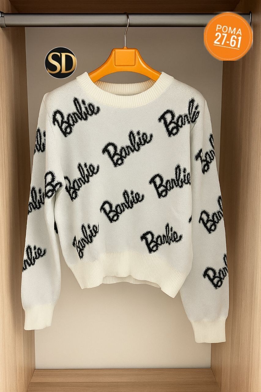 свитер оверсайз с надписью barbie,женский свитер оверсайз с надписью barbie,женский свитер,свитшот женская,свитер оверсайз