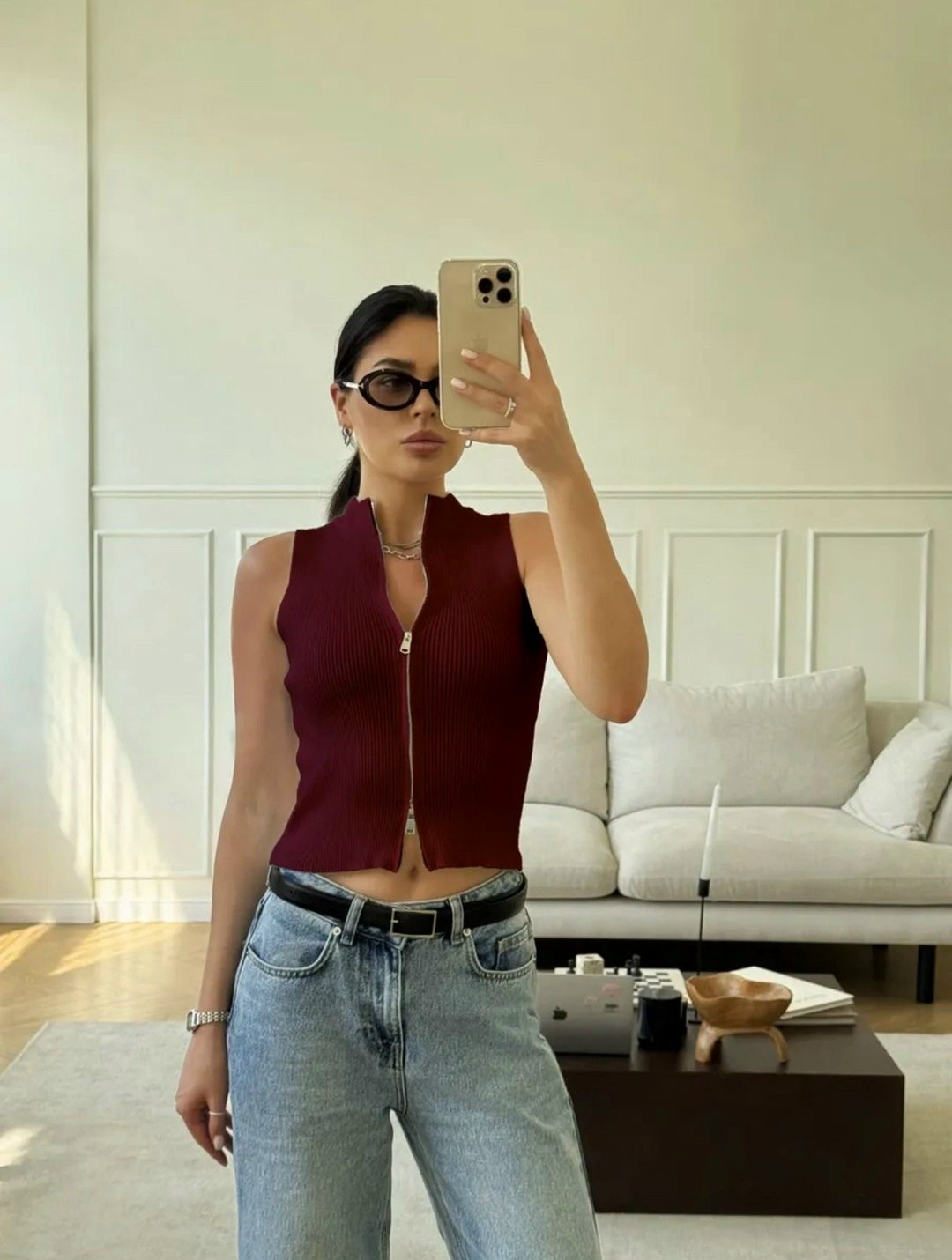 кроп топ в рубчик под пиджак с горлом на молнии,женская кофта,топ женский,женские жилеты,майка женская