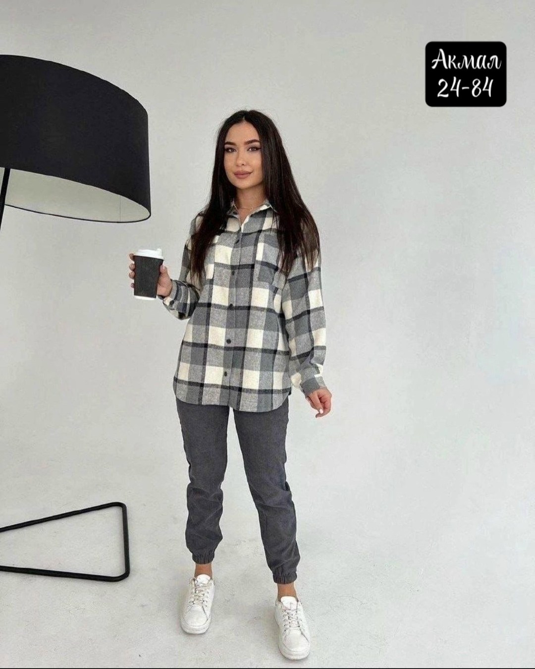 рубашка женская оверсайз в клетку,женские костюмы,модная ,костюмы двойки,
