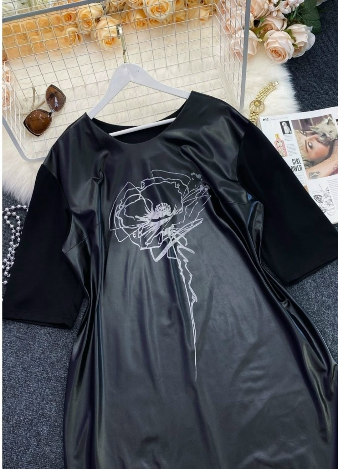 платье из экокожи,женское платье,платье,нарядное платье,платье denny rose черное