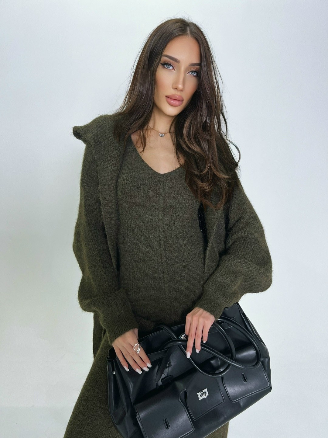 кардиган romgil рв0090-ше5 оливковый,длинное пальто,кардиган вязаное,кардиган,кардиган длинный вязаный