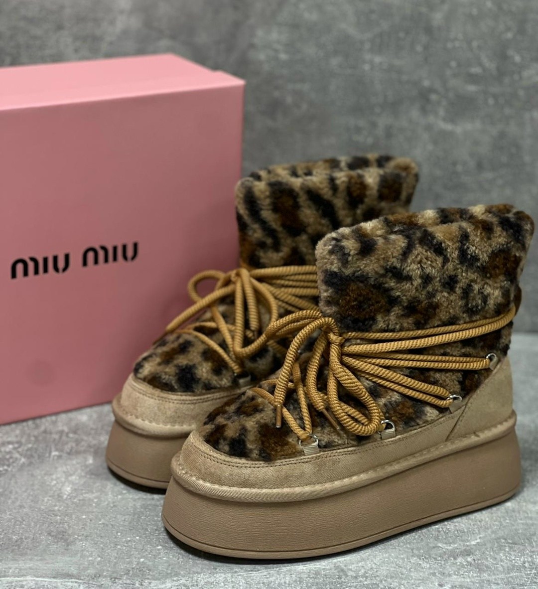 угги луноходы меховые на высокой подошве besmoda shoes 256523753,,женские угги,луноходы женские,угги зимние с мехом на завязках valentina wang