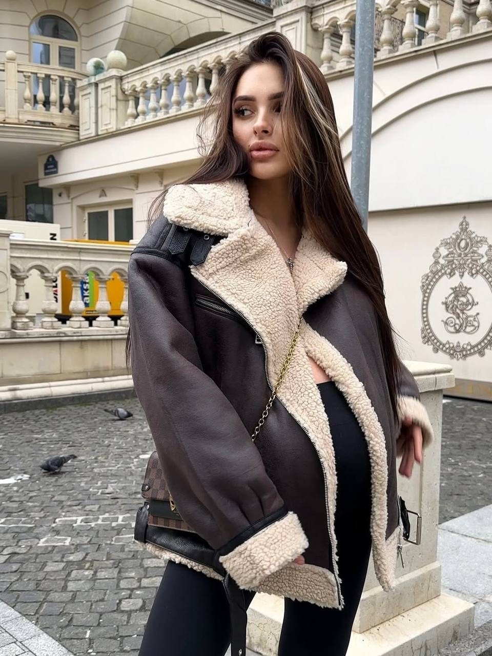 дубленка авиатор,дубленка,дубленка женская,стильная дубленка,модный образ с дубленкой