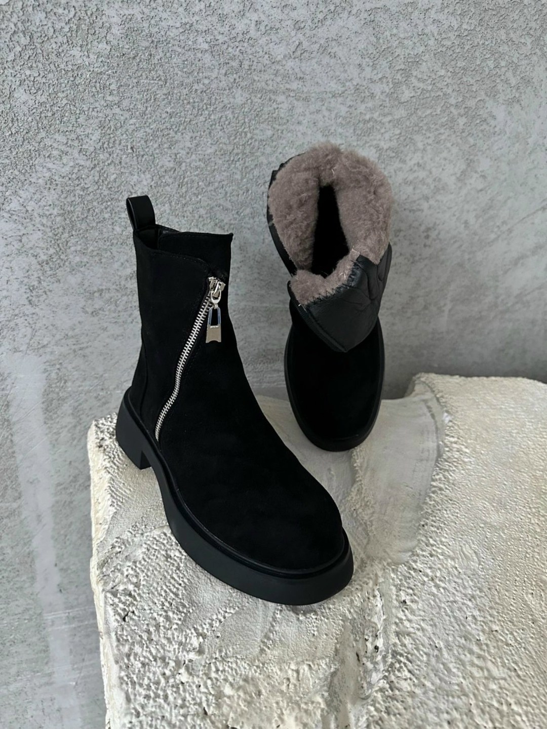 ,юничел замшевые зимние ботинки,ботинки женские,полусапоги,женская
