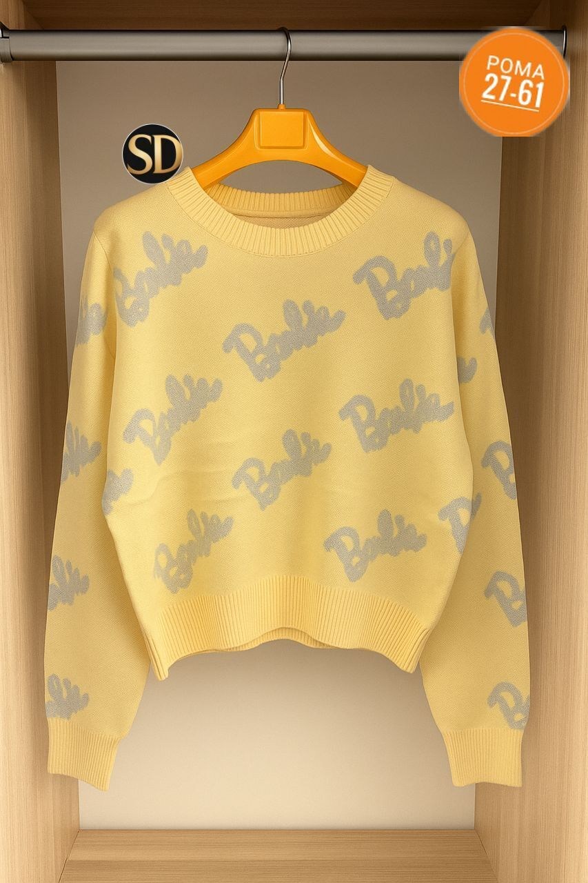 свитер оверсайз с надписью barbie,женский свитер оверсайз с надписью barbie,женский свитер,свитшот женская,свитер оверсайз