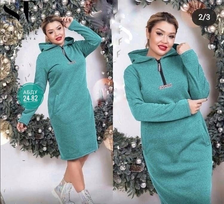 платье женская,платье на флисе,платье с капюшоном ,теплое платье больших размеров,теплое платье худи