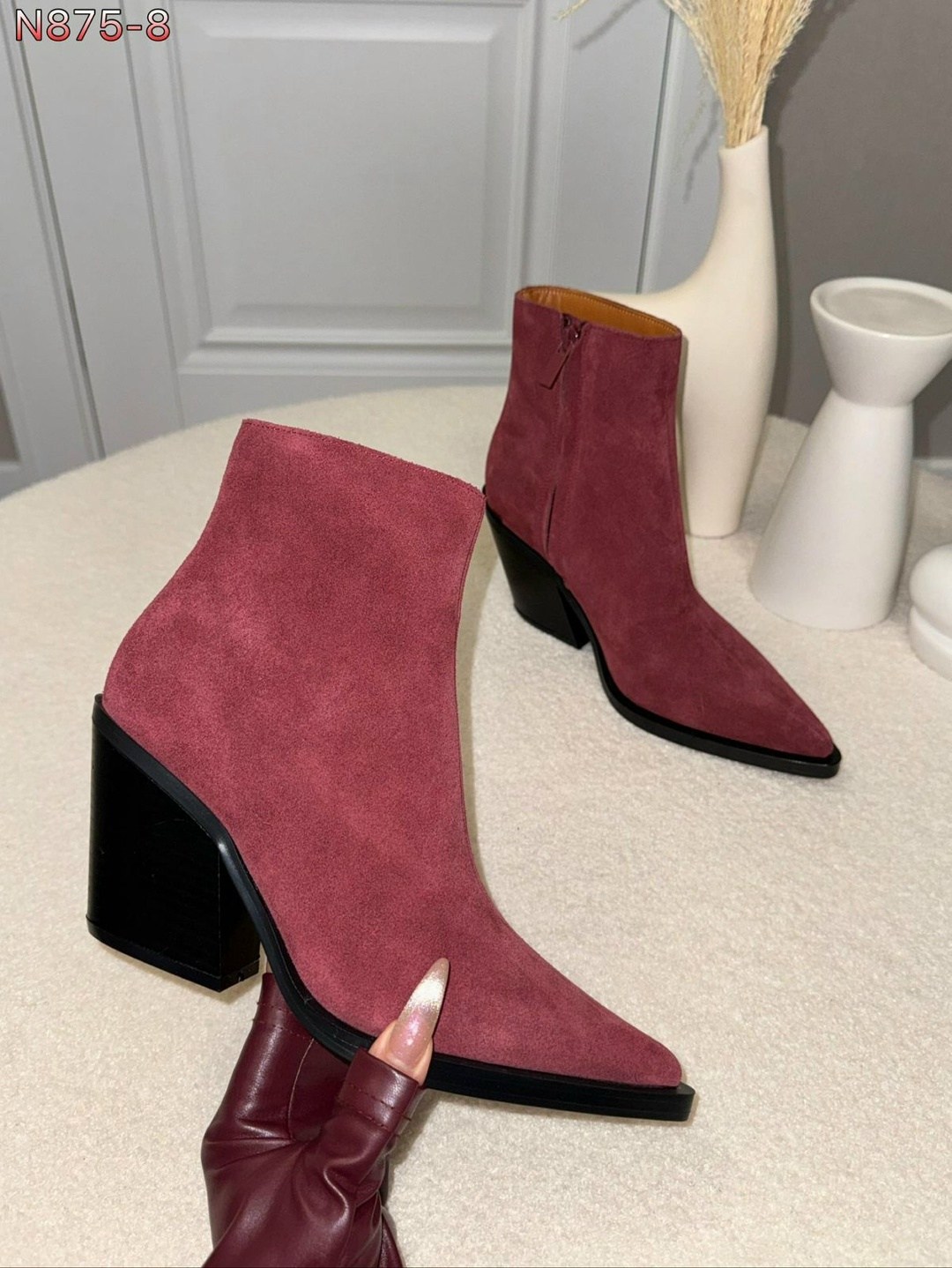 замшевые ботильоны,замшевые ботинки,ботильоны женские,женская ,женские ботильоны в ковбойском стиле