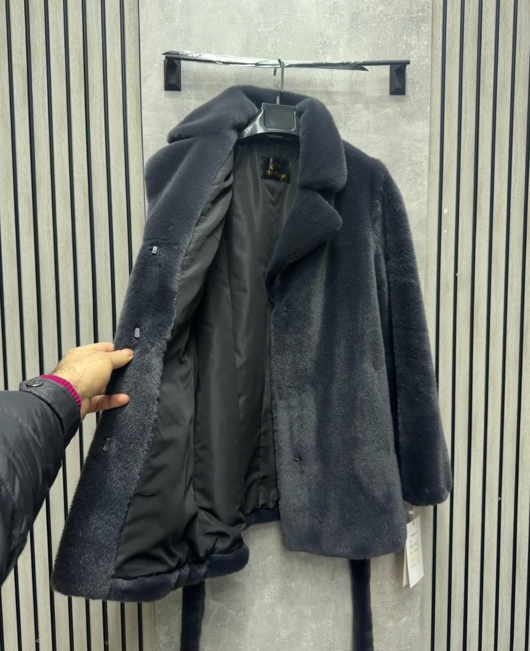 шуба lawinter модель 53726 цвет графит,искусственная шуба,искусственная женская шуба,женская шуба,норковая шуба