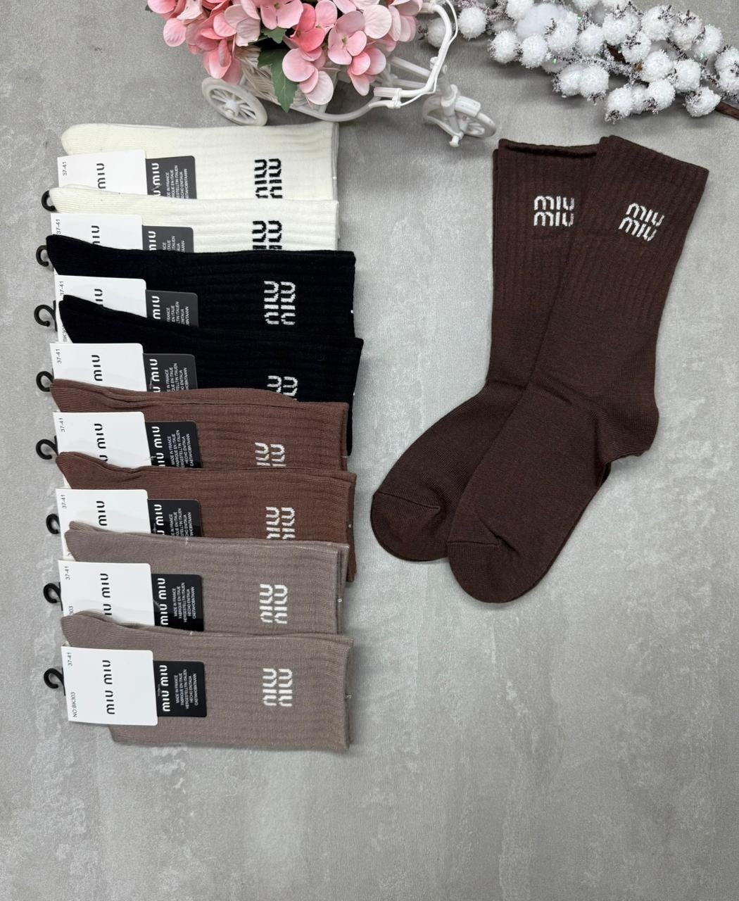 носки женские,носки хлопковые,носки стильные,носки miu miu,носки мода