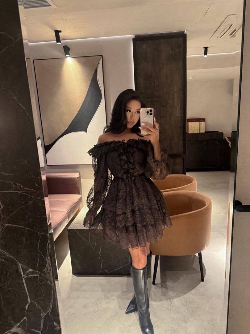 модное платье,черное платье,женское коктейльное мини-платье oloey черное платье для выпускного с длинными рукавами-фонариками,женское платье,платье