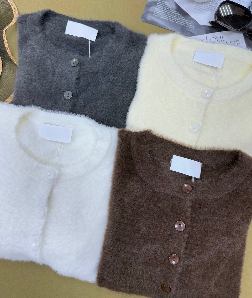 кардиган с круглым вырезом,женский вязаный кардиган,свитер в корейском стиле,кардиган на пуговицах,женский кардиган