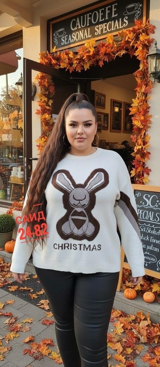 джемпер новогодний,свитера женские,новогодний свитер,свитера с оленями,свитер