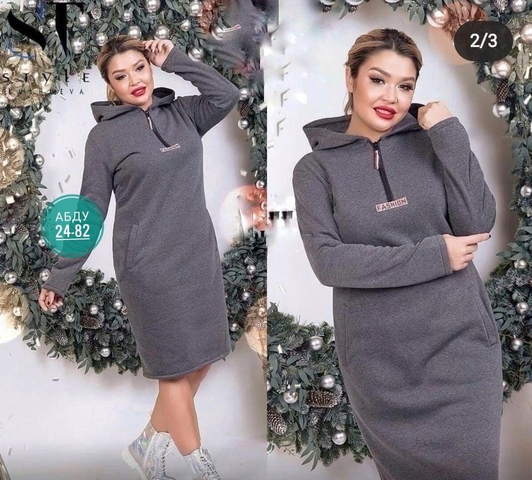 платье женская,платье на флисе,платье с капюшоном ,теплое платье больших размеров,теплое платье худи