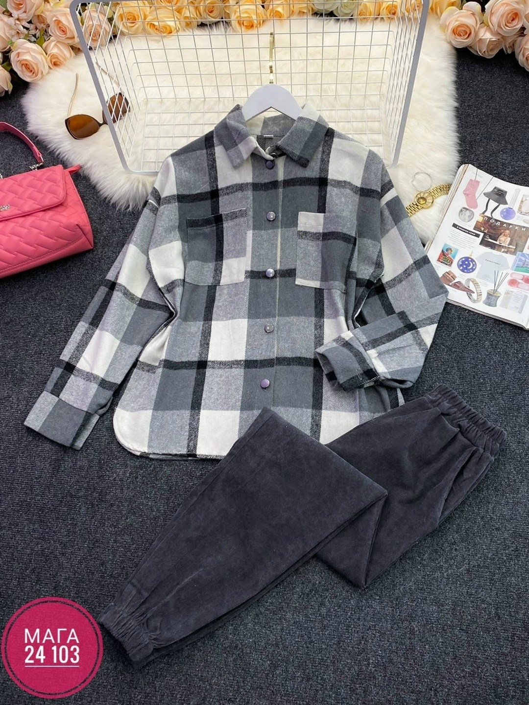 женские костюмы,рубашка женская оверсайз в клетку,костюмы двойки,,костюмы тройки