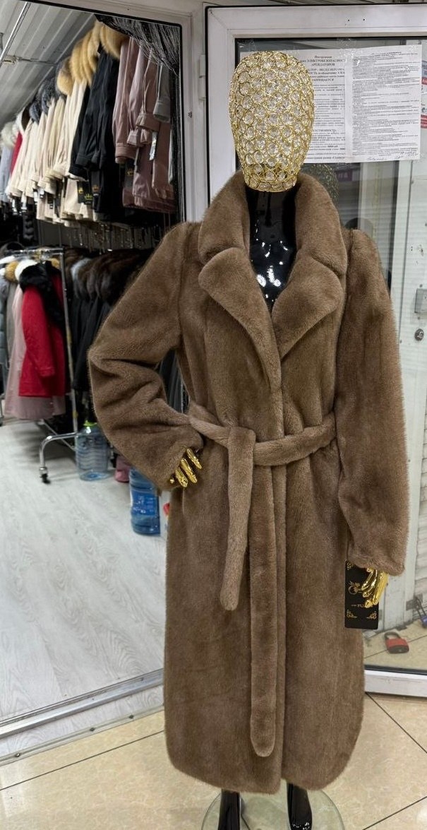 шуба,норковая шуба,шуба искусственная экошуба без капюшона с поясом,шуба искусственная под норку,шуба модель халат норка