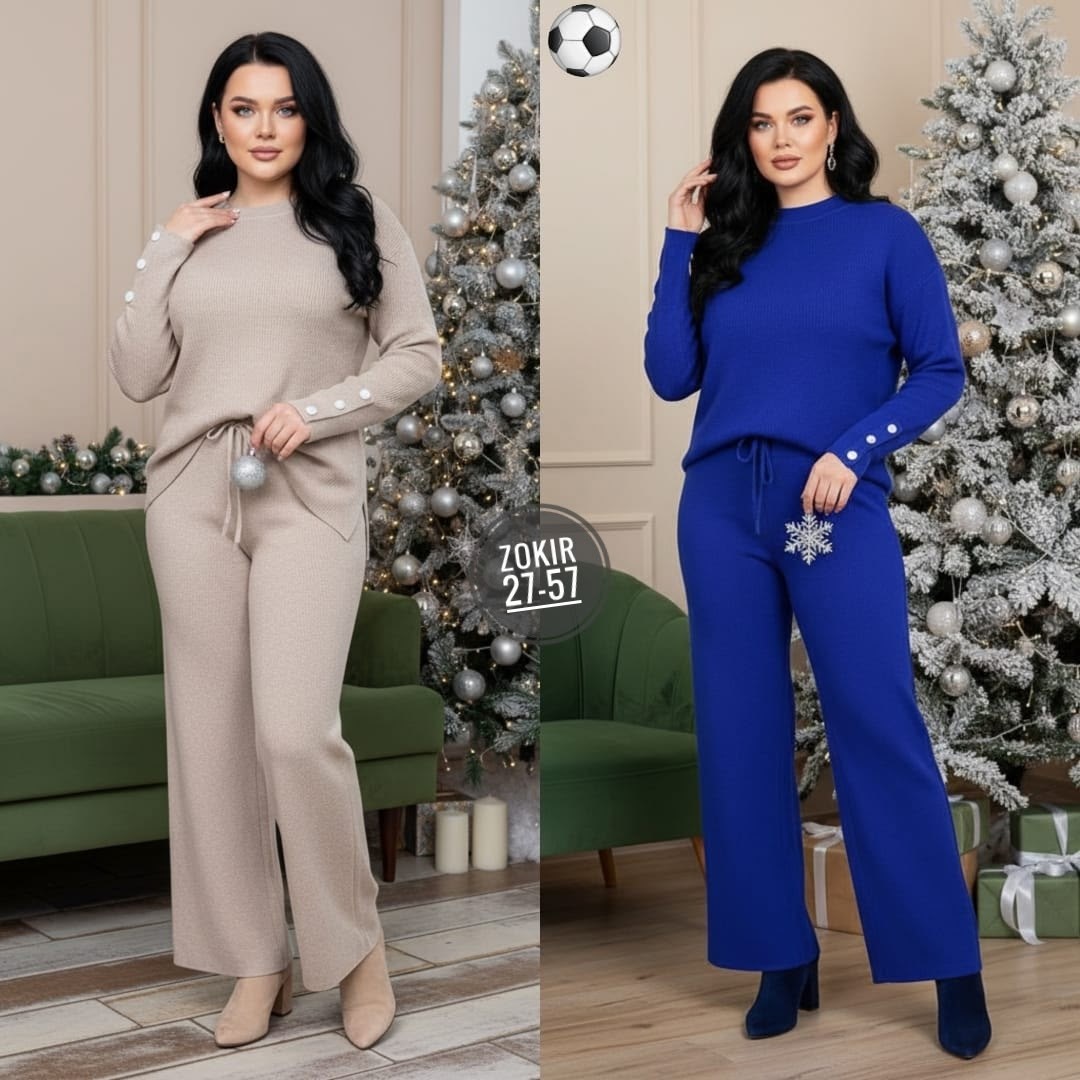костюм вязаный теплый с брюками kamillasyle,трикотажный брючный костюм женский,костюм трикотажный,костюм вязаный с брюками,брючный костюм