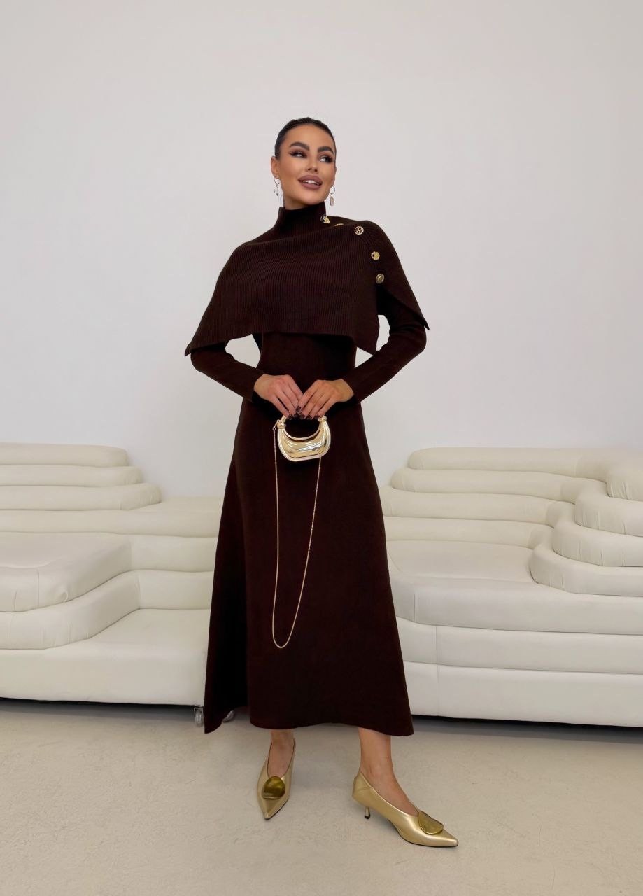 трикотажное платье,платье женское,платье шоколадное,шерстяное платье