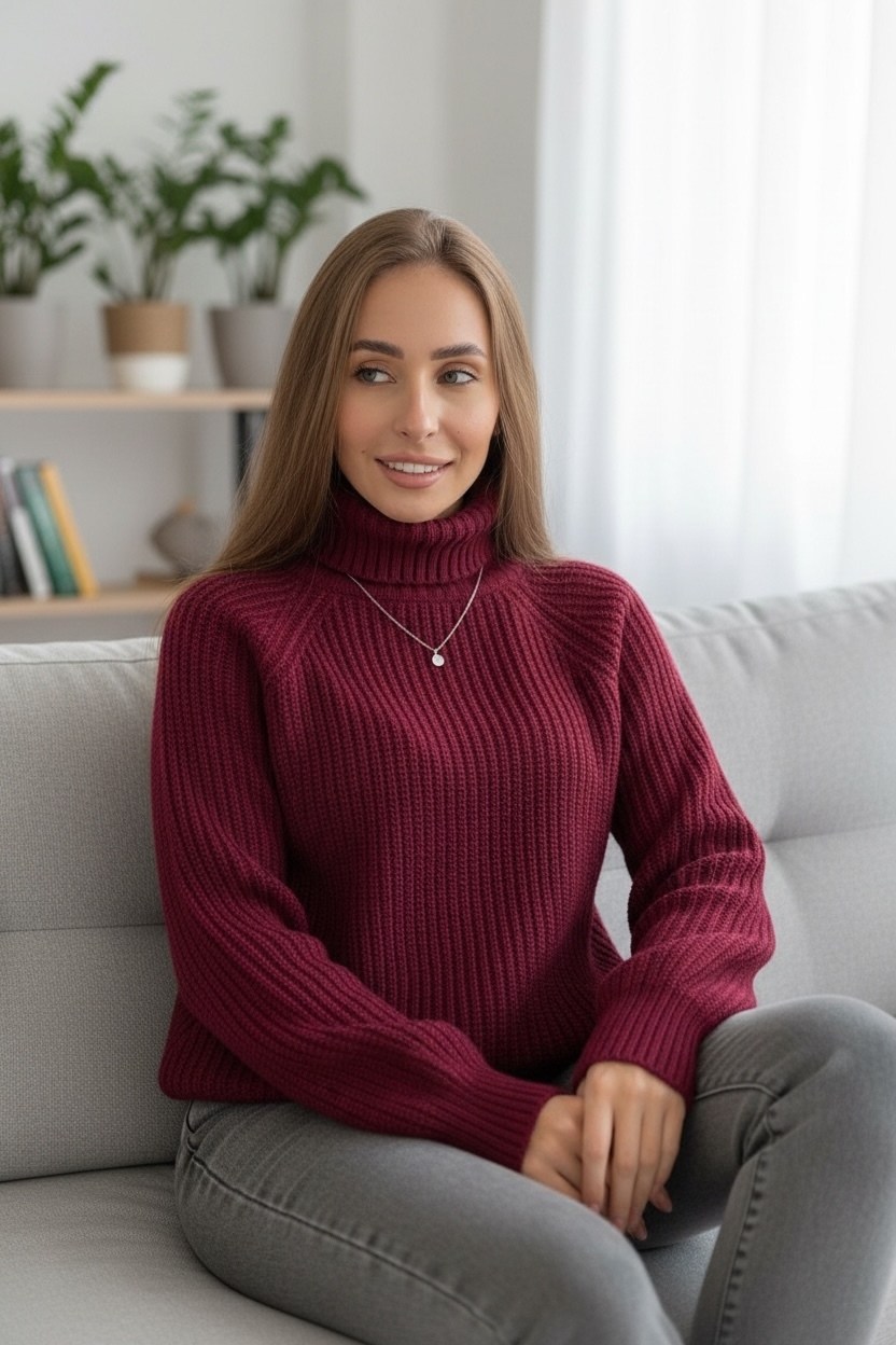 женский свитер,свитера вязаные,свитер оверсайз с горлом теплый,свитер вязаный оверсайз,свитер с горлом укороченный вязаный оверсайз saffiko