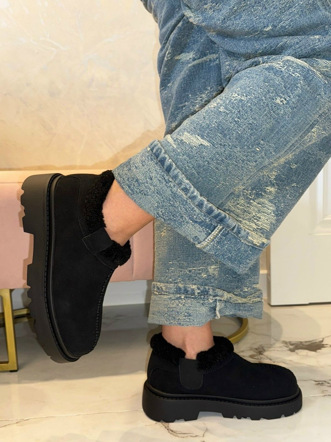 угги женские,,угги замш,угги короткие,замшевые полуботинки с мехом