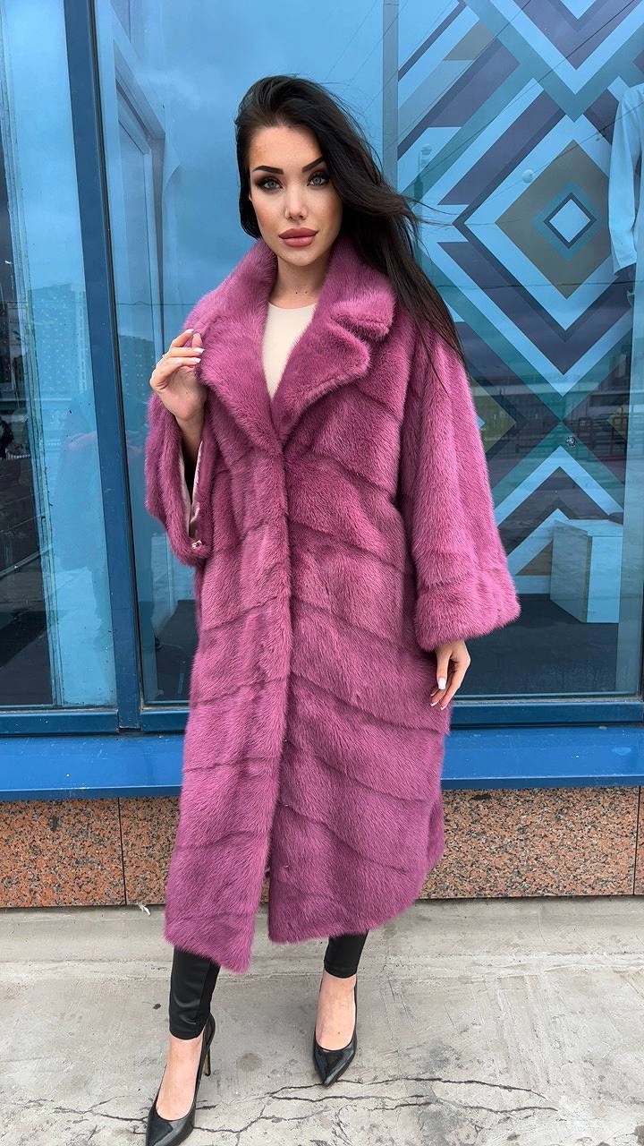 розовая норковая шуба,розовая шуба,шуба фуксия,норковая шуба фуксия,норковая шуба