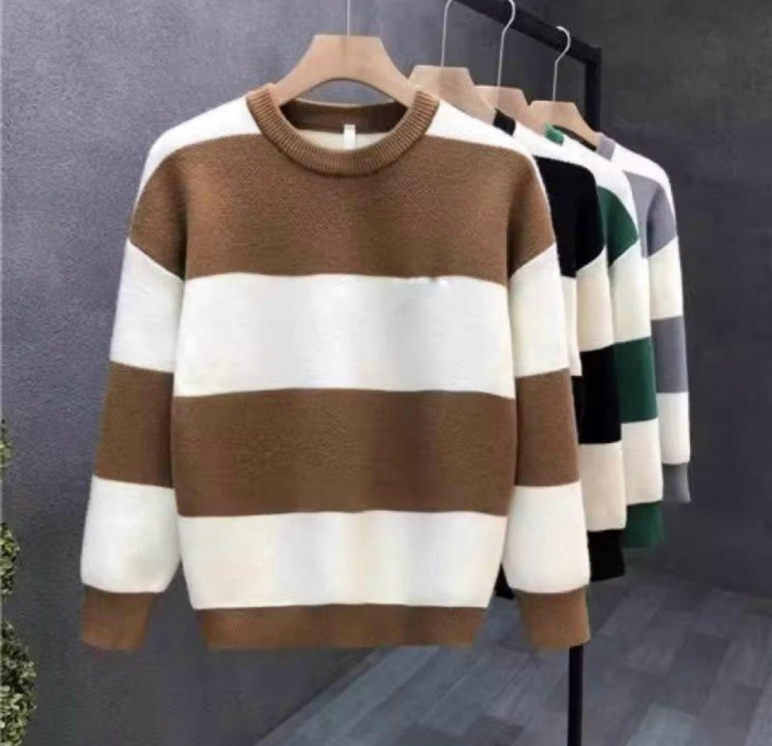 свитер модный,полосатый свитер,мужской трикотажный свитер в полоску с круглым,свитер,джемпер в полоску
