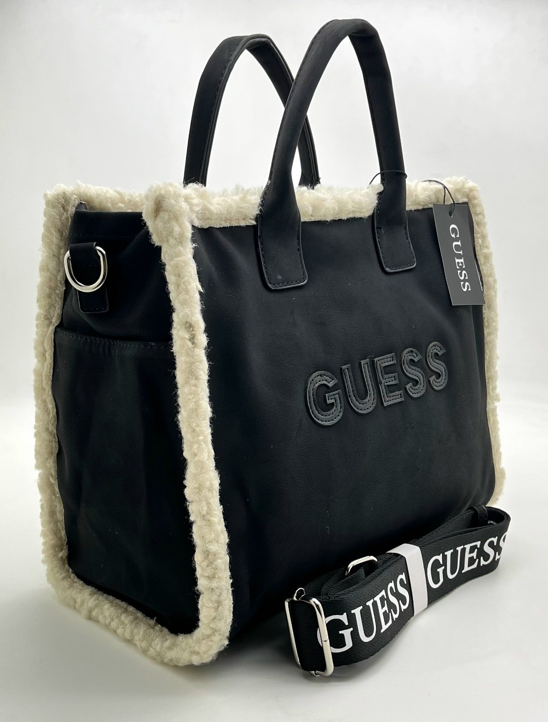 сумка guess 34-26 замшевая brend ru,сумка женская guess,сумка guess,сумка-тоут guess silvana compartment светло-коричневая,guess сумка тоут