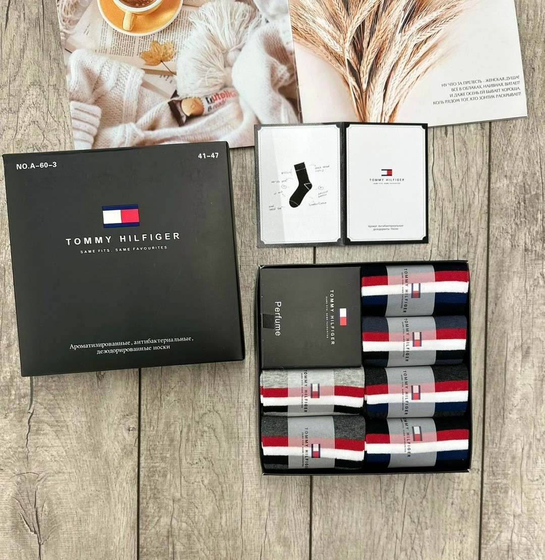 комплект носков tommy hilfiger,комплект носки мужские,носки мужские набор 6 пар,носки tommy hilfiger,носки мужские подарочный набор