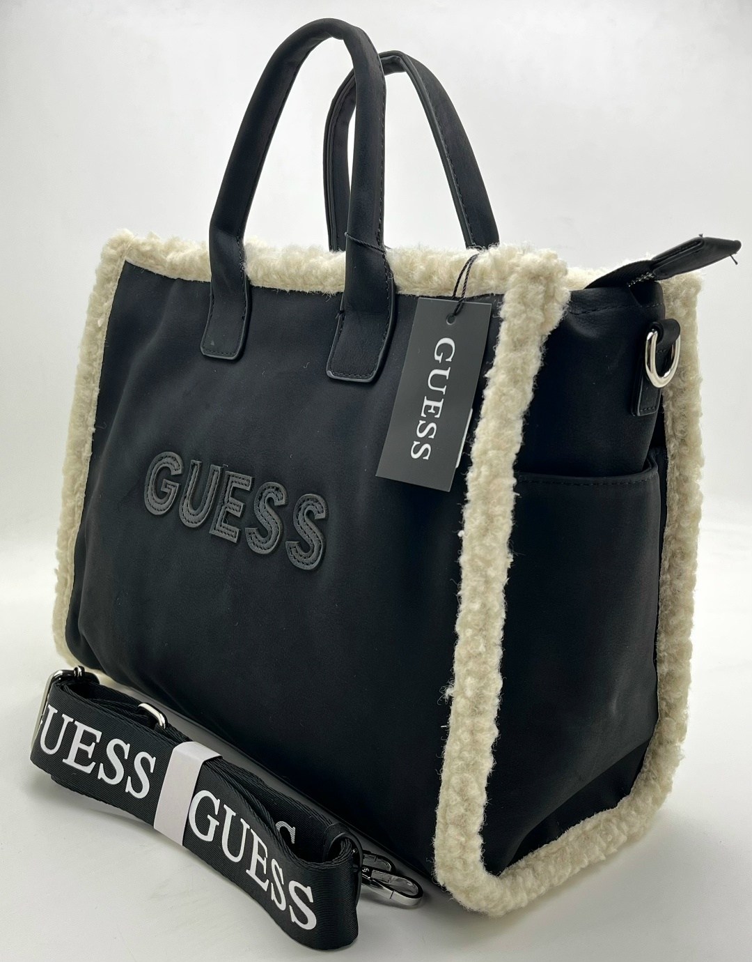 сумка guess 34-26 замшевая brend ru,сумка женская guess,сумка guess,сумка-тоут guess silvana compartment светло-коричневая,guess сумка тоут