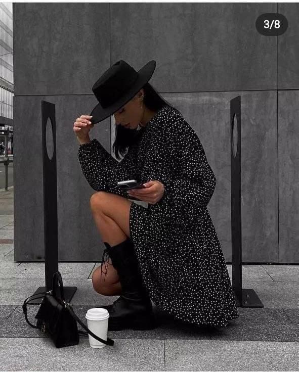 платье женское,платье черное в горошек,платье стильное,платье,платье широкое