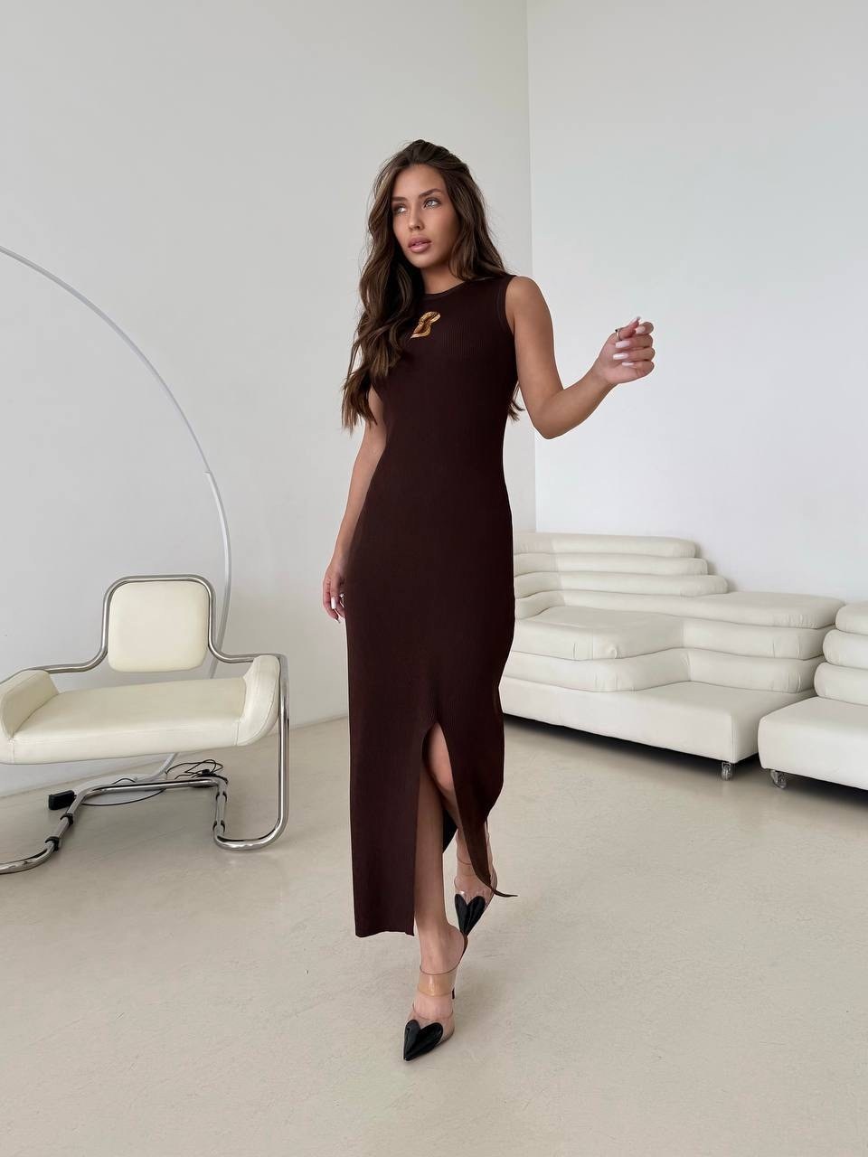 трикотажное платье,платье женская,платье коричневое,платье,платье туника
