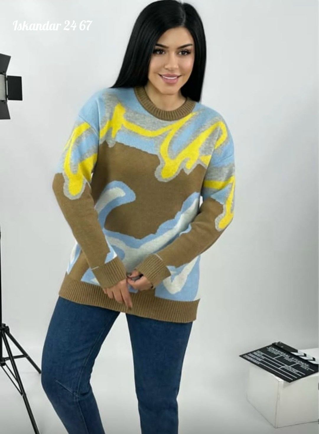 кофта женская,свитер удлиненная,женские джемпера,свитер свободный удлиненный с принтом,свитер свободный