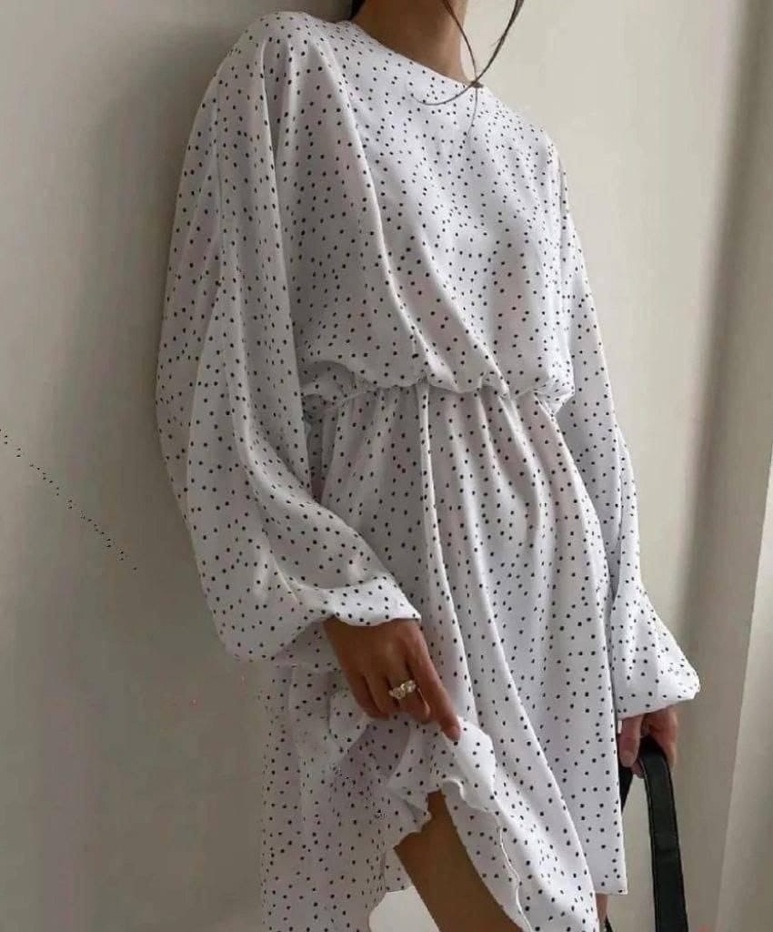 платье женское,платье черное в горошек,платье стильное,платье,платье широкое