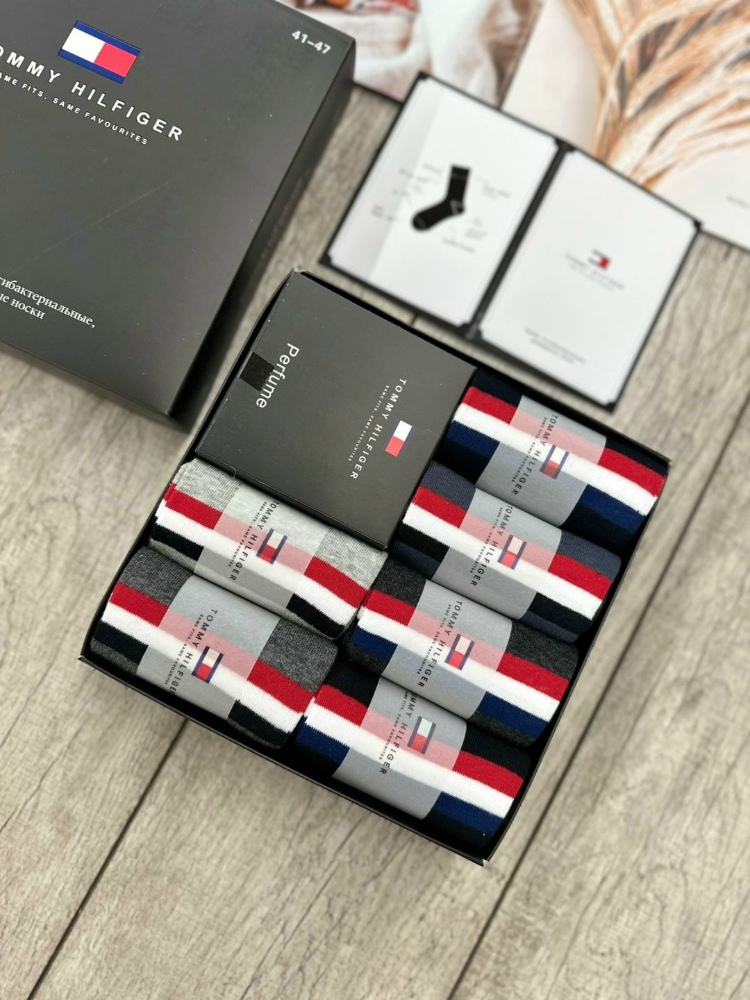 комплект носков tommy hilfiger,комплект носки мужские,носки мужские набор 6 пар,носки tommy hilfiger,носки мужские подарочный набор