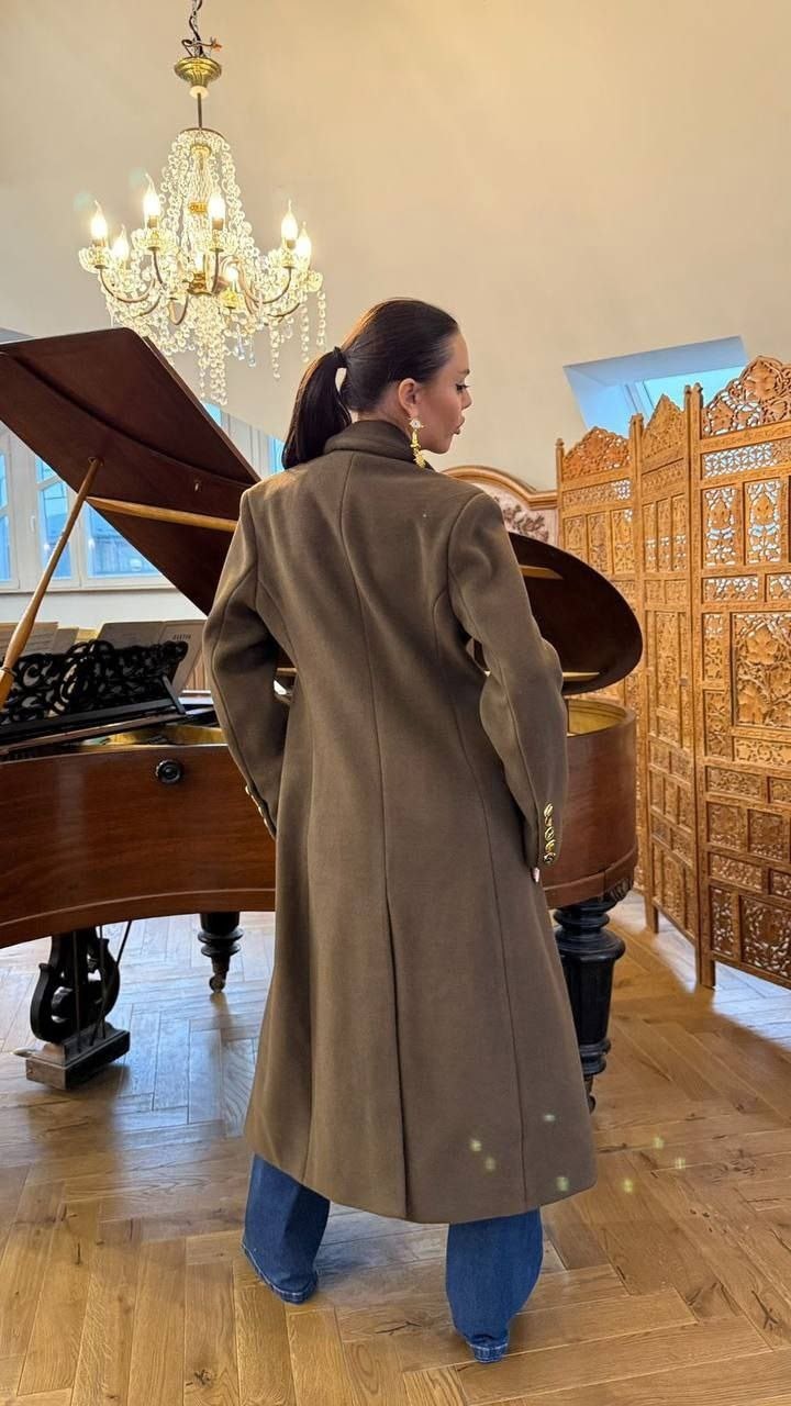 пальто модное,женское двубортное длинное шерстяное пальто,пальто в стиле милитари,пальто милитари женское,двубортное пальто