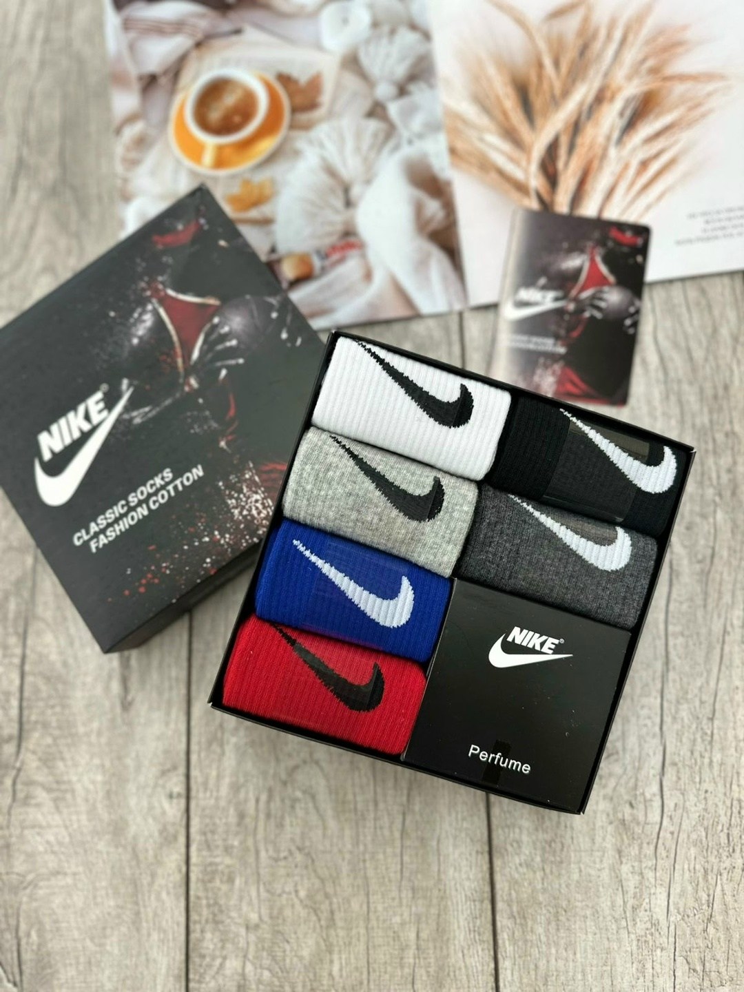 мужские носки nike,носки nike спортивные высокие набор 5 пар,носки мужские 10 пар nike,носки nike в коробке,носки высокие nike набор мужских носков