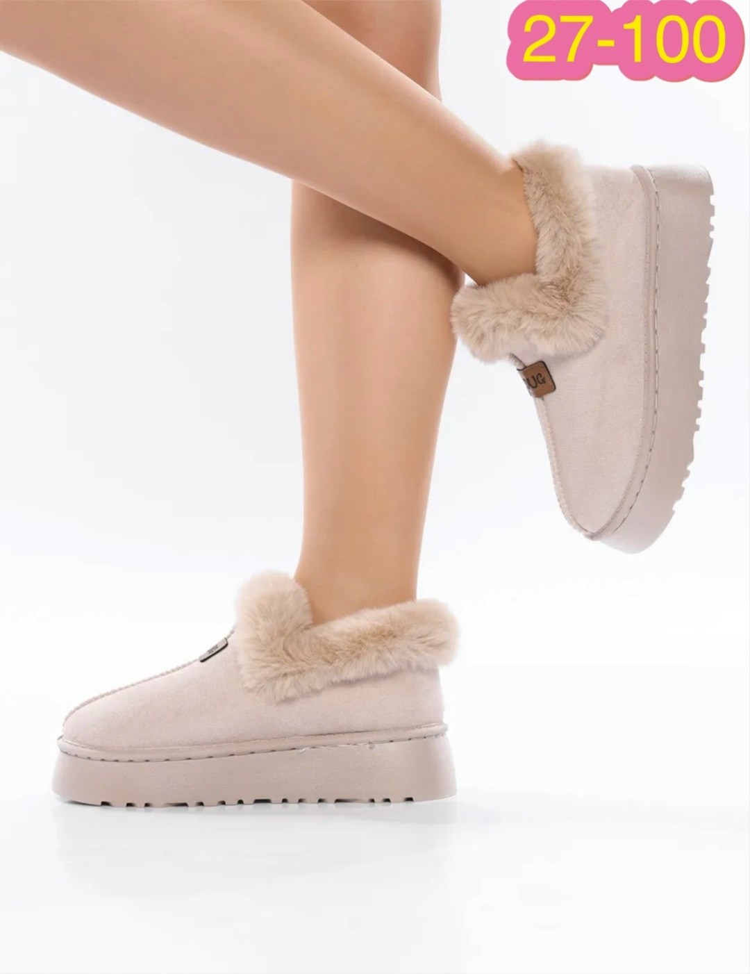 женские угги,,тапочки женские,угги короткие на толстой подошве besmoda,зимние тапочки