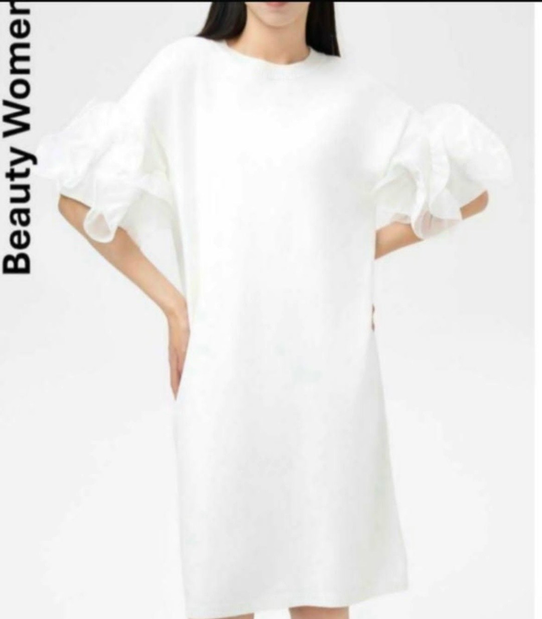 платье с объемными рукавами,белая платье,платье женская,платье стиль,платье рукавами