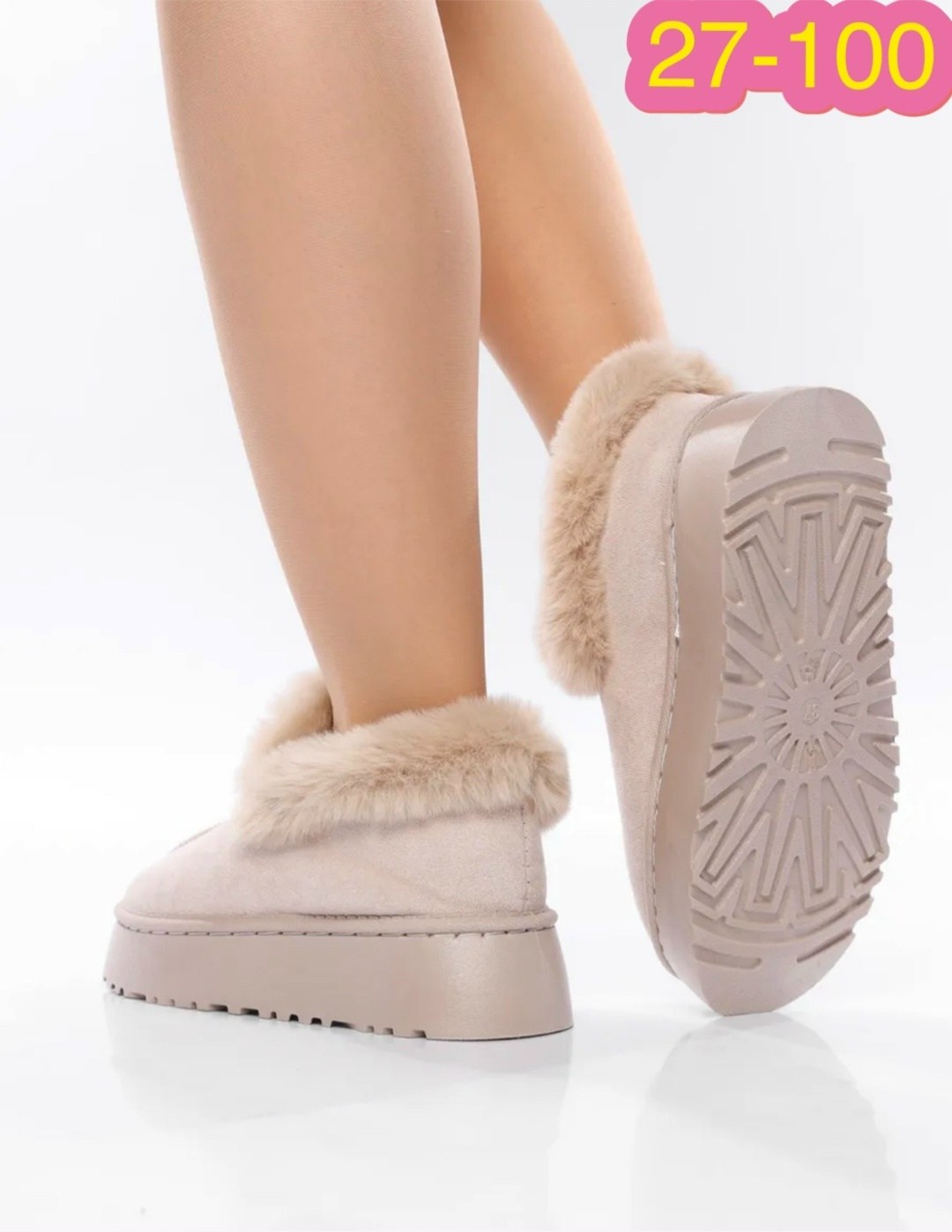 женские угги,,тапочки женские,угги короткие на толстой подошве besmoda,зимние тапочки