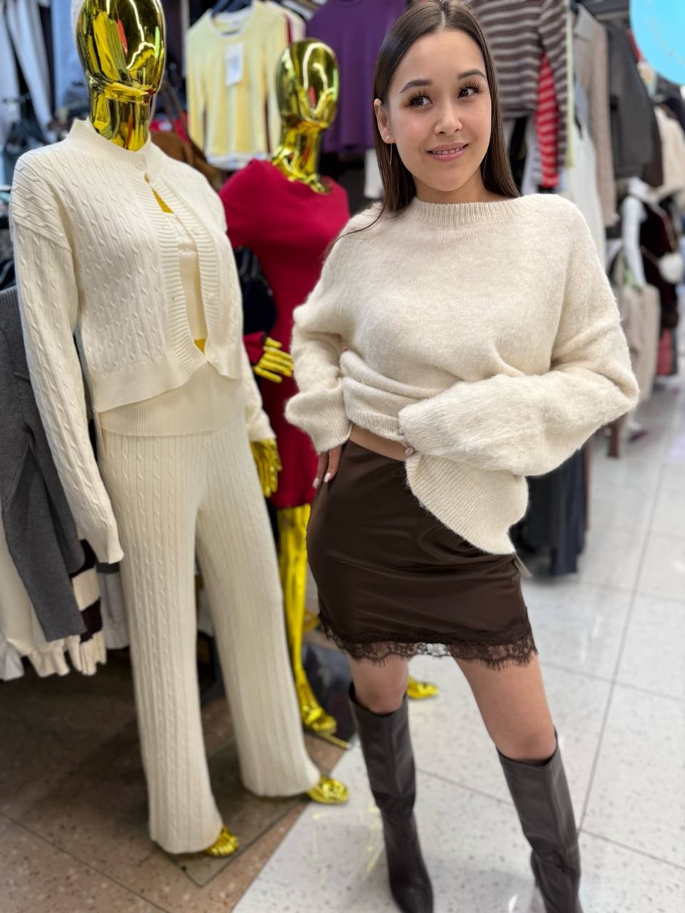 джемпер оверсайз свитер теплый,джемпер оверсайз свитер теплый удлиненный,свитер оверсайз,джемпер оверсайз свитер теплый типа шоурум цвет бежевый,женский свитер