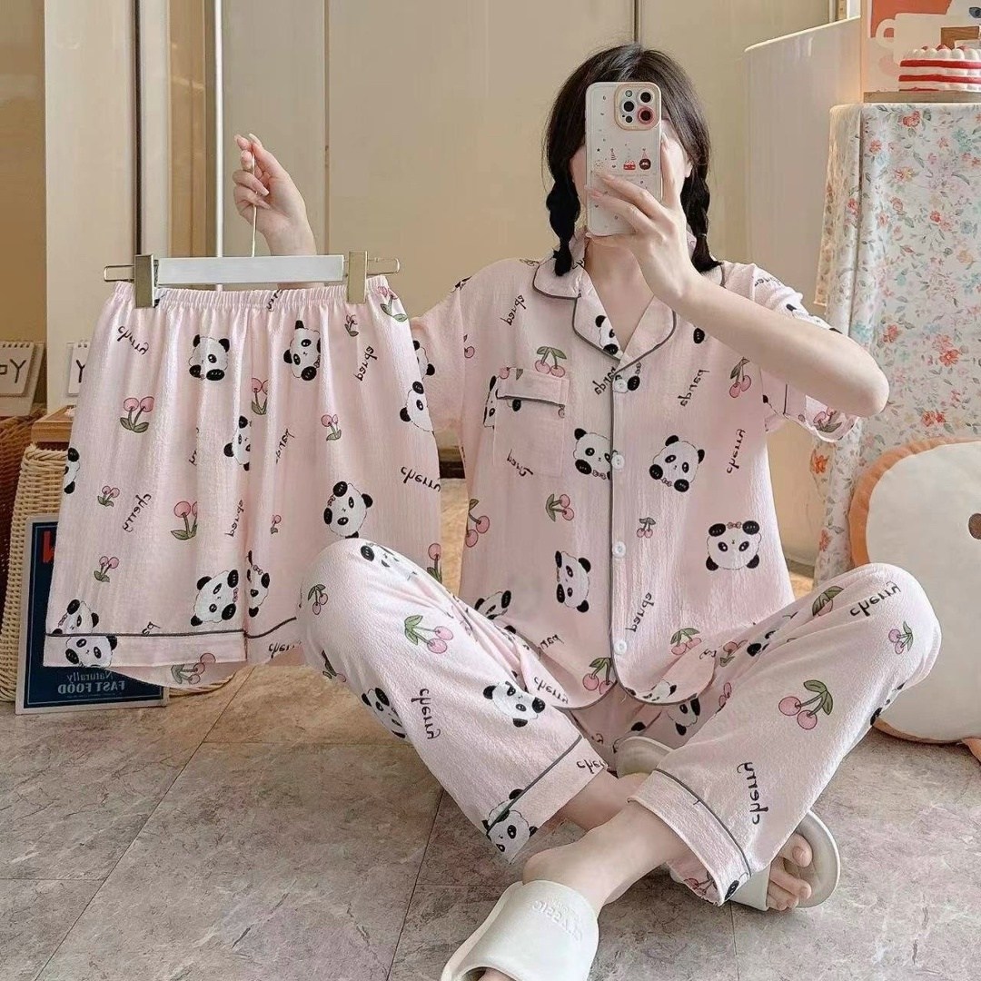 комплект женской пижамы,пижамы женски,свободные пижамы для девушек,пижама женская тройка,комплект пижама